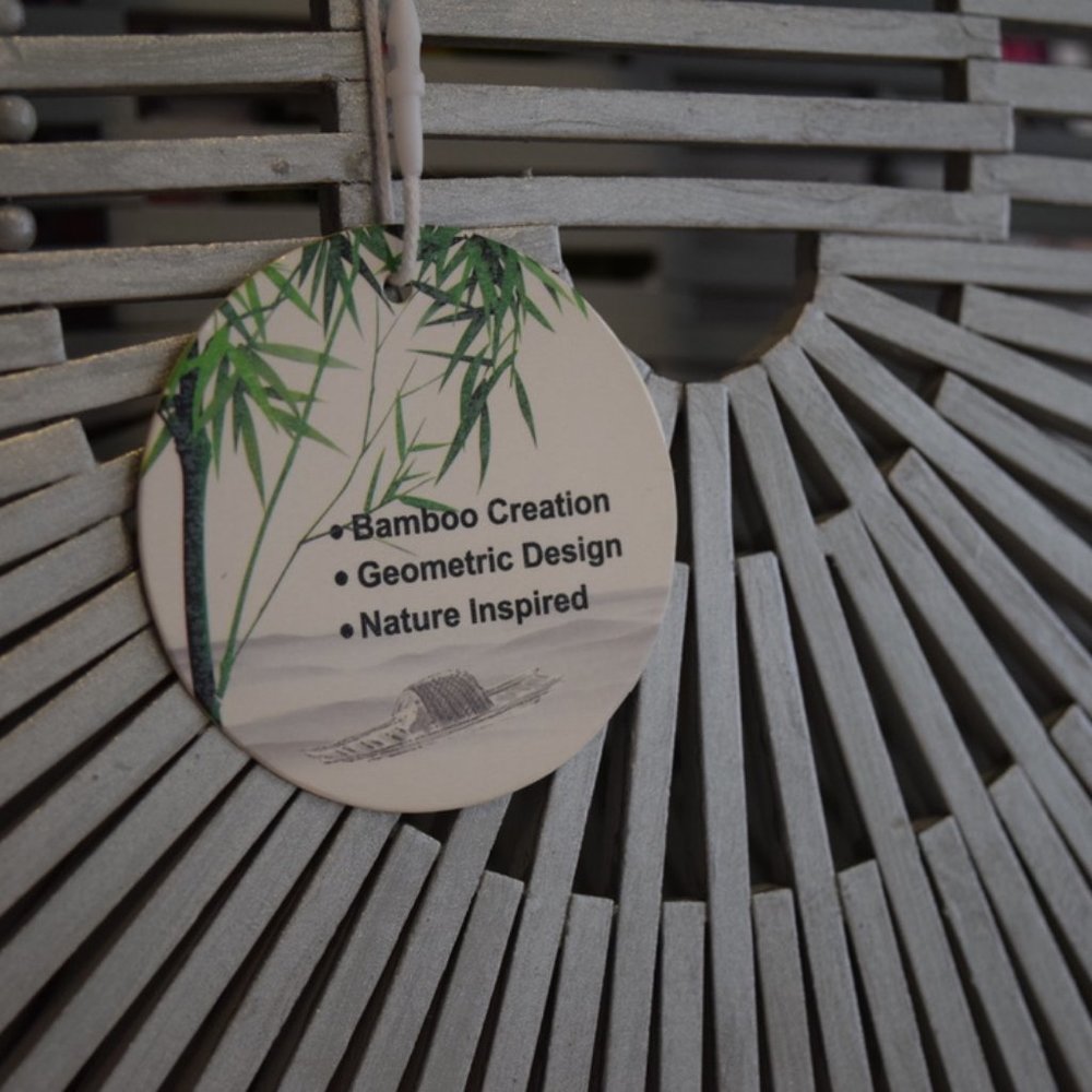 Amerileather (inspired by Cult Gaia design) Silver Half-Round Ping Bamboo